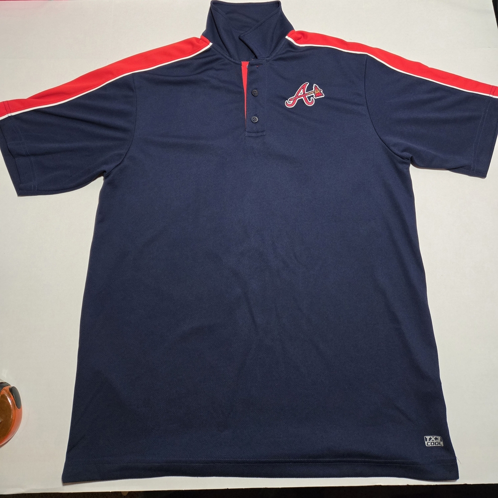 Men's Atlanta Braves Navy and Red Polo Shirt